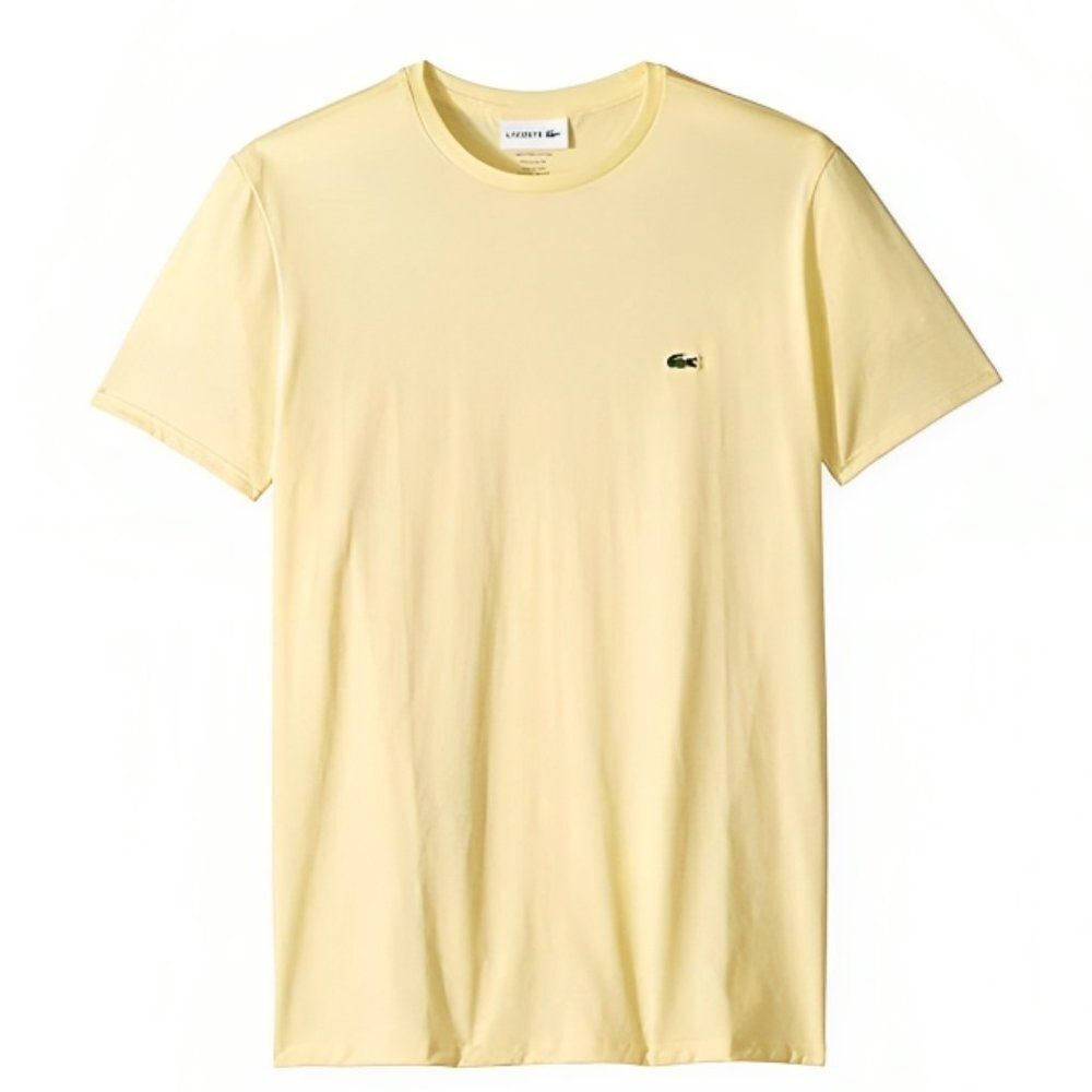 Lacoste Men's Yellow Short Sleeve Pima Cotton Crew Neck T-Shirt Size Xs